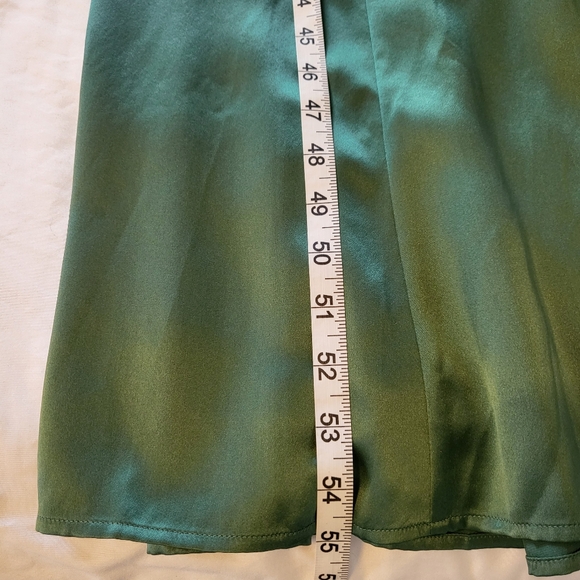Reformation Catalina Silk Long Sleeve Midi Dress Green 6 - Picture 15 of 15